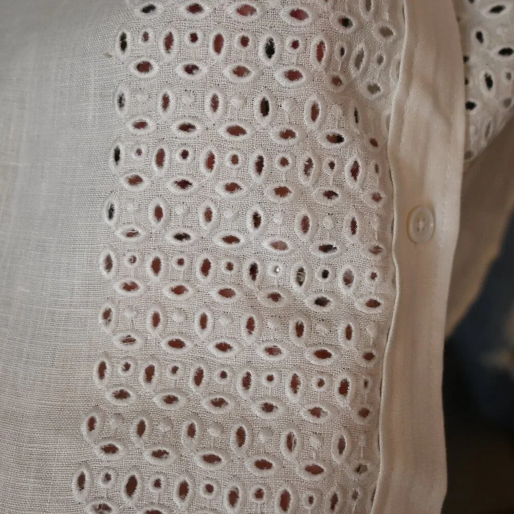 Talbots Linen Long Sleeve Blouse - Picture 3 of 8